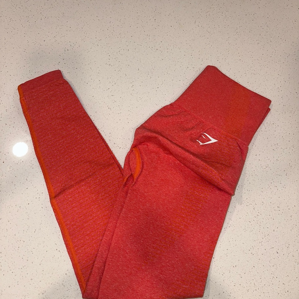 Gymshark Bright Orange Women’s Vital Seamless Leggings | Like New | Size Small